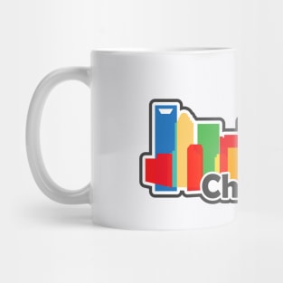 Souvenir for Charlotte North Carolina with Skyline in Modern Colorful geometric shapes Mug